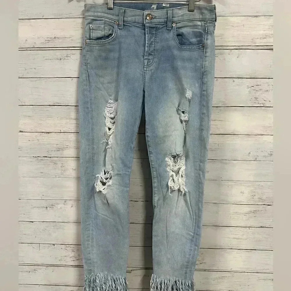 7 for All Mankind Josefina Skinny Boyfriend Jeans Size 27